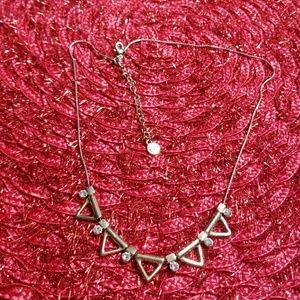 Good plated necklace with 5 rhinestones